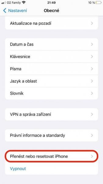 Jak na tovární nastavení v iPhonu, resetovat iPhone