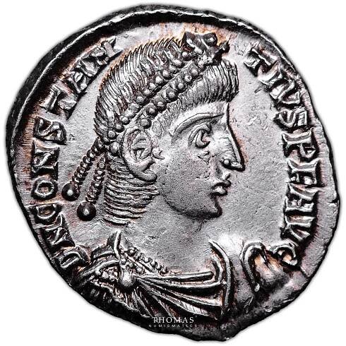 roman coin - Constantius II - Silver Siliqua- Arles obverse