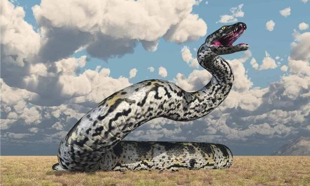 Titanoboa on grassland