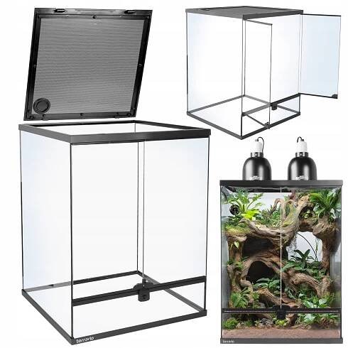 SET PRO CHAMELEONA ŽÁBY TERÁRIUM S VYBAVENÍM VYSOKÉ SKLO 45x45x60 za 4199.00CZK - Allegro