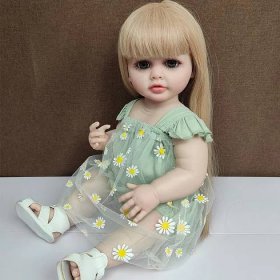 55cm Lifelike Reborn panenky Silikonová tělová vinylová panenka Dlouhé vlásky Holčička Novorozené miminko Betty Princess Panenka Dárky pro dítě