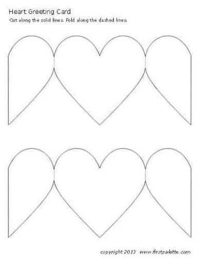 four hearts cut out into the shape of a card