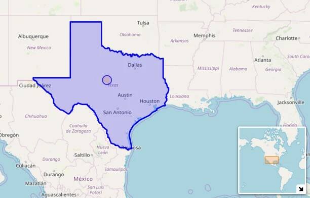 Hranice a poloha státu Texas v USA | Rádi cestujeme | nejen levné letenky, ubytování, zimní pobyty