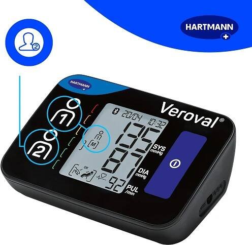 HARTMANN Veroval Compact + Connect s AFIB a Bluetooth připojením + adaptér (set), 3 roky záruka