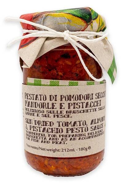 Drcená sušená rajčata s mandlemi a pistáciemi – italská delikatesa (180g)