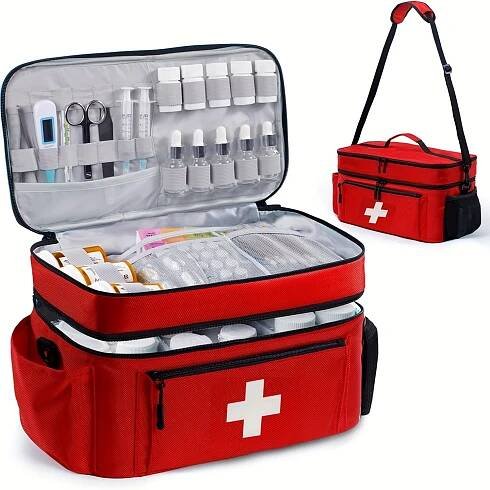 MedicBag Extra prostorný organizér na zdravotní potřeby a léky – s odepínacím popruhem a nastavitelnými přihrádkami