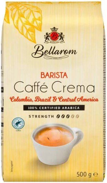 Bellarom Barista Caffè Crema: káva z Kolumbie, Brazílie a Střední Ameriky, 500g.