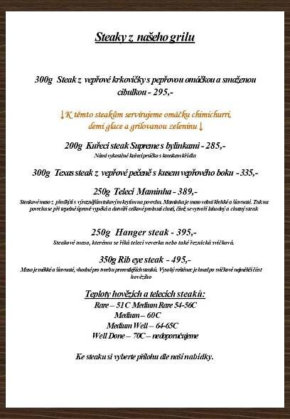 JÍDELNÍ LÍSTEK | Restaurace Černá Perla