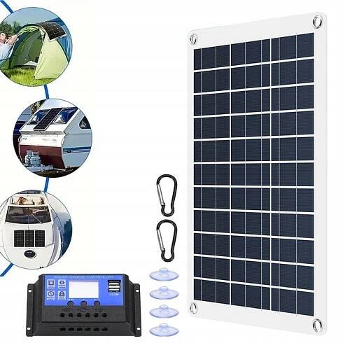 FLEXIBILNÍ SOLÁRNÍ PANEL 300W 12V NABÍJEČKA, SOLÁRNÍ REGULÁTOR NABÍJENÍ