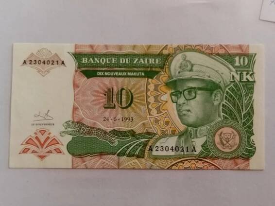 bankovka Zaire UNC  - Sběratelství