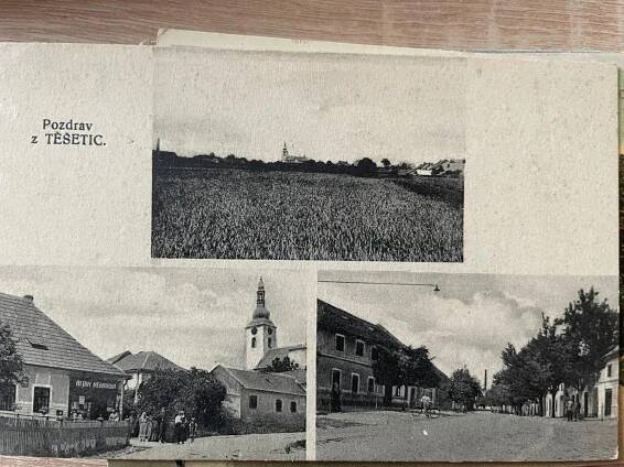 Těšetice - Olomouc - Pohlednice místopis
