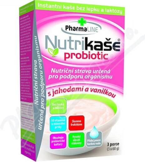 Mogador Nutrikaše probiotic s jahodami a vanilkou 3 x 60 g