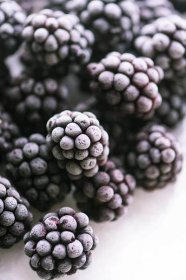 Frozen blackberries for a frozen blackberry moscato slushie