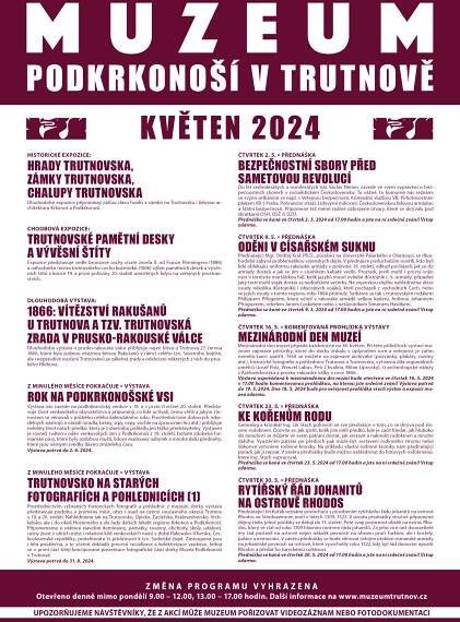 PROGRAM MUZEA V KVĚTNU 2024 | Muzeum Podkrkonoší v Trutnově