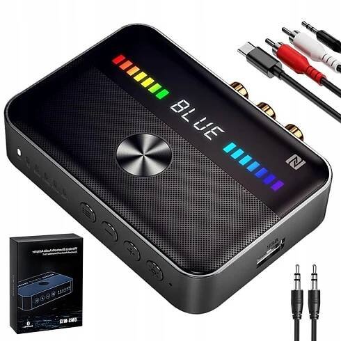 ADAPTÉR BLUETOOTH VYSÍLAČ PŘIJÍMAČ VYSÍLAČ BT 5.3 AUX RCA NFC COAXIAL