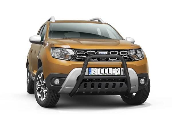 Ochranný rám "A" s příčkou a nápravovou deskou ČERNÝ - Dacia Duster (2018 - 2023)