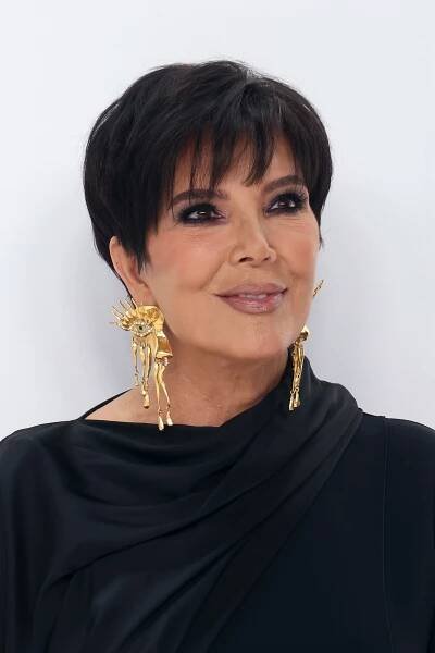 Kris Jenner with a wispy pixie hairstyle