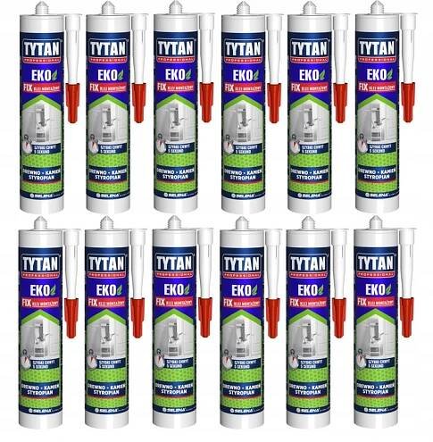 12xTYTAN EKO FIX EKOLOGICKÉ MONTÁŽNÍ LEPIDLO 290 ml Bílá