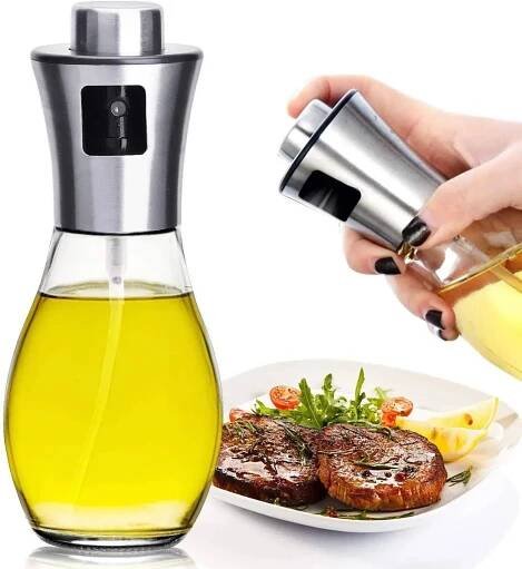 Dávkovač oleje s rozstřikovačem 200 ml - stříbrný