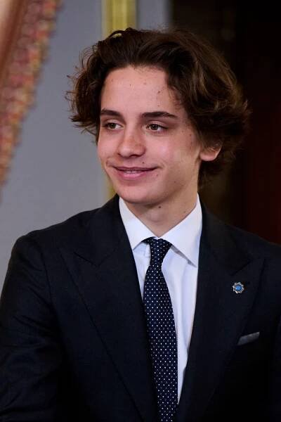 MADRID, SPAIN - JUNE 19: Prince Hashem of Jordan poses for the photographers before a lunch at the Royal Palace on June 19, 2023 in Madrid, Spain. (Photo by Carlos Alvarez/Getty Images)