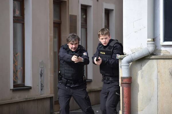 FOTO: Na náměstí v Boskovicích se střílelo. Filmaři točili První hlídku