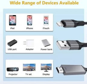 Propojovací kabel Lightning-HDMI/USB konektor pro Apple zařízení /1,8m - Mobily a chytrá elektronika