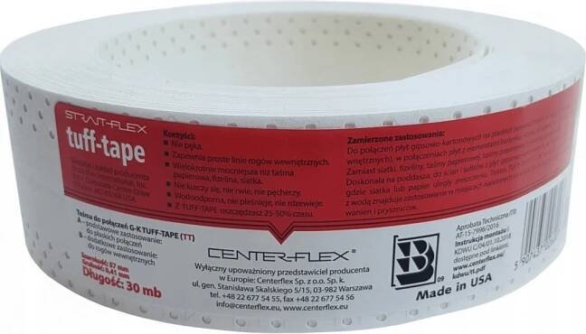 AMERICKÁ PÁSKA ČERVENÁ pro desky gk 30 m TUFF TAPE + Bit BOSCH PH2 25 mm
