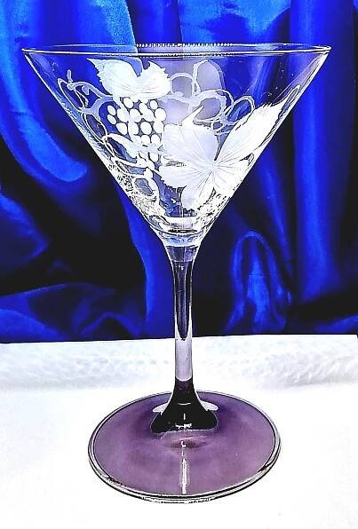 LsG-Crystal Skleničky na Martini růžové ručně broušené dekor Víno Mati-2942 290ml 4 Ks.