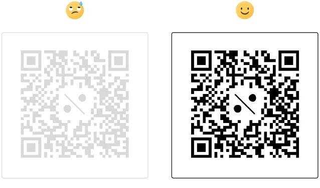 QR code contrast sample