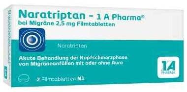 Naratriptan-1A Pharma bei Migräne 2,5mg 2 stk von 1 A Pharma GmbH PZN 09322478