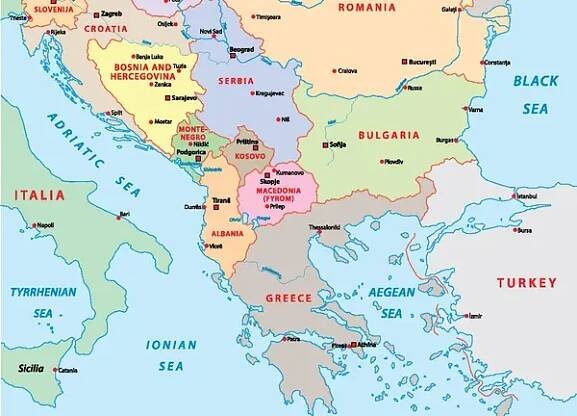 Mapa jihovýchodní Evropy