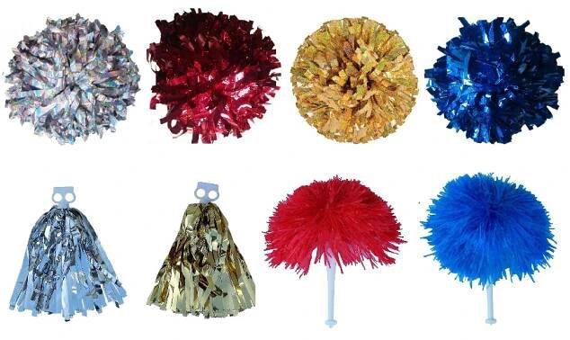 Pom-poms – holographic, metallic, with Go-Go baton