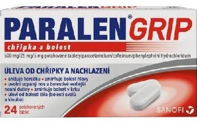PARALEN GRIP CHŘIPKA A BOLEST POR 500MG/25MG/5MG TBL FLM 24 I