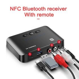 NFC Bluetooth 5.0 Audio Receiver By 3.5mm RCA And USB Port For Car Wireless Stereo Music Speaker Adapter Amplifier With Remote