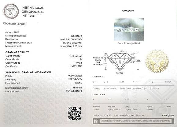 zlaté diamantové náušnice 1.06ct D/VVS2 s IGI certifikáty | VVDiamonds