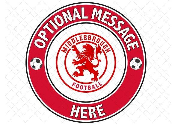 Middlesbrough football club style edible cake and cupcake toppers