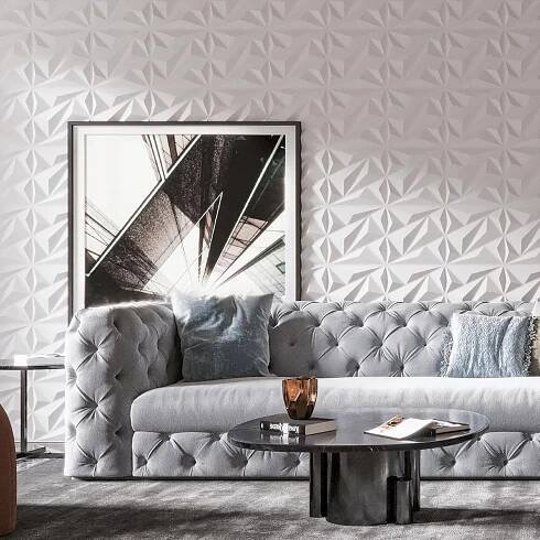 3D PANELY NÁSTĚNNÉ STROPNÍ KAZETY DIAMANT EFEKT NÁSTĚNNÝ PANEL 30X30CM X12 Tloušťka 3 mm