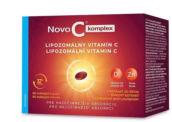 NOVO C KOMPLEX Lipozomální vitamin C + vitamin D3 + zinek, tobolky 1x90 ks