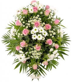 Smuteční Kytice Růžovo Bílá - Květiny FLORIS