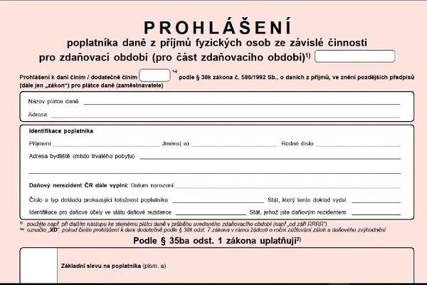 Prohlášení poplatníka