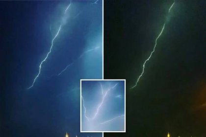Záběry ukazují děsivý úder blesku v Portmore následovaný mocným hromem