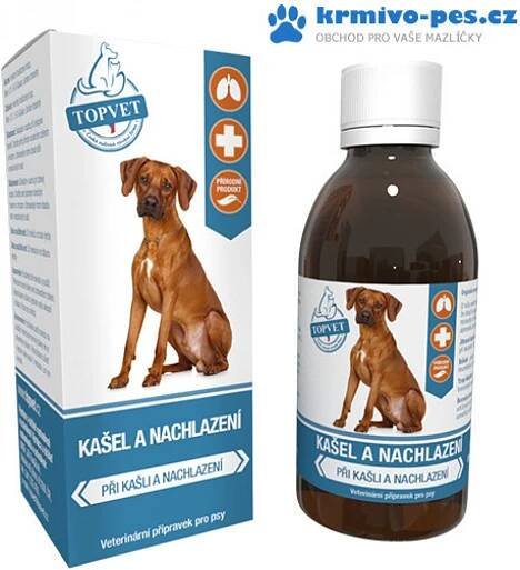 Kašel a nachlazení sirup pro psy TOPVET 200ml - Krmivo-pes.cz