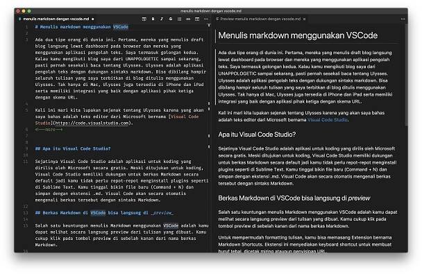 Menulis markdown menggunakan VSCode