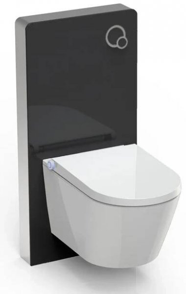 WC Set 7: Sprchovací toaleta Basic 1102Kompletní systém a sanitární modul 805 Černá