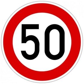 Dopravní značka B20a - 50 km/hod