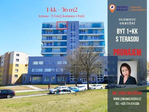 Pronájem BYT 1+kk s TERASOU a výhledem do okolí – Olomouc Okružní - Lenka Feltl Mazáčová