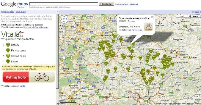 Vitalia.cz: Databáze serveru Vitalia.cz umístěny na Mapách Google - Internet Info