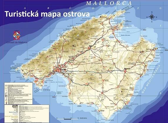 Mallorca Mapa Turistické mapy ke stažení Kde leží