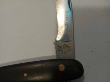 Stary nůž s.kunde&sohn dresden.lc 10 1/2 - Vojenské sběratelské předměty