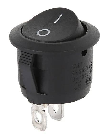 10 ks Kolébkový mini spínač 12V 220V kulatý dvoupinový | auto součástka, elektro komponent -